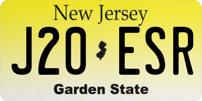 NJ license plate J20ESR