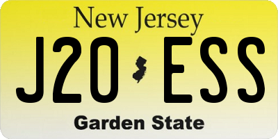 NJ license plate J20ESS