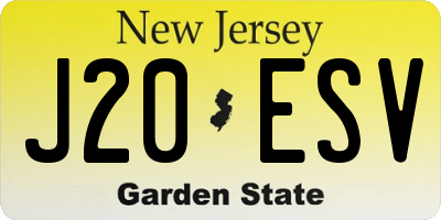 NJ license plate J20ESV