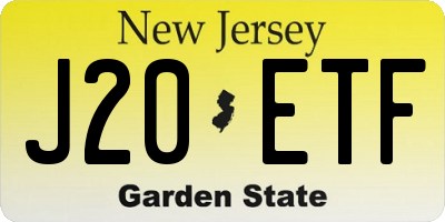 NJ license plate J20ETF