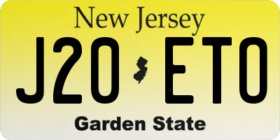 NJ license plate J20ETO
