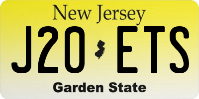 NJ license plate J20ETS