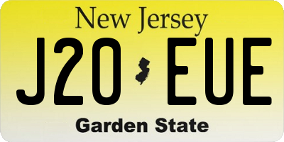 NJ license plate J20EUE