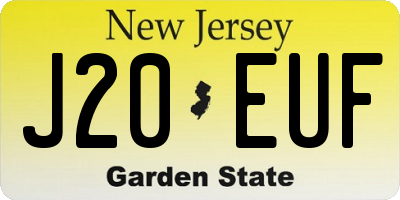 NJ license plate J20EUF