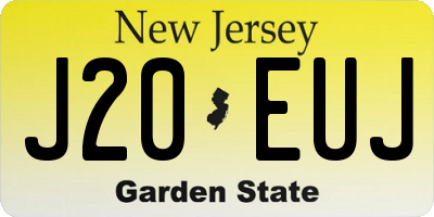 NJ license plate J20EUJ