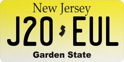 NJ license plate J20EUL