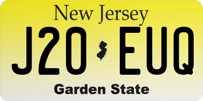 NJ license plate J20EUQ
