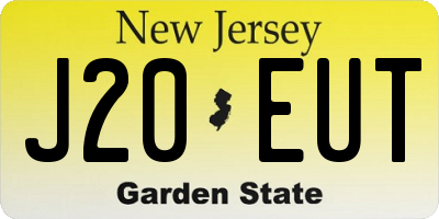 NJ license plate J20EUT