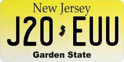 NJ license plate J20EUU