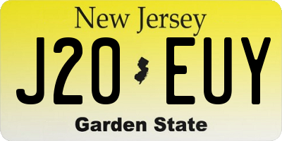 NJ license plate J20EUY