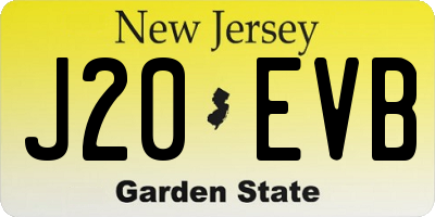 NJ license plate J20EVB