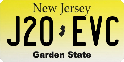 NJ license plate J20EVC