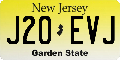 NJ license plate J20EVJ