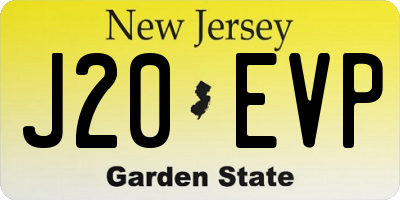 NJ license plate J20EVP