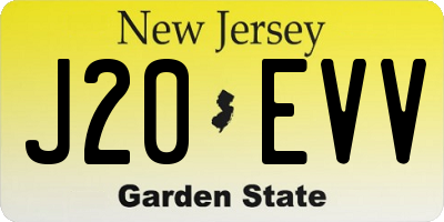 NJ license plate J20EVV