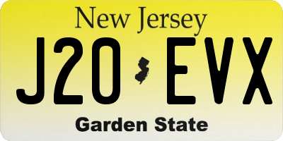 NJ license plate J20EVX
