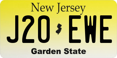 NJ license plate J20EWE