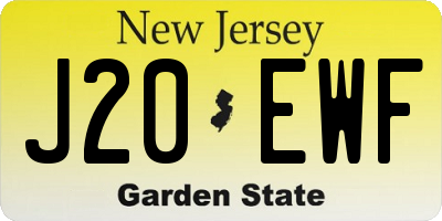 NJ license plate J20EWF