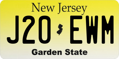 NJ license plate J20EWM