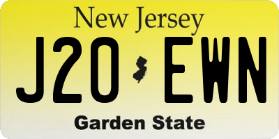 NJ license plate J20EWN