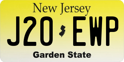NJ license plate J20EWP