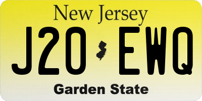NJ license plate J20EWQ