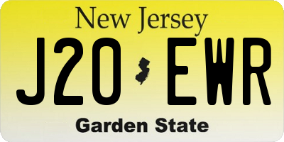 NJ license plate J20EWR
