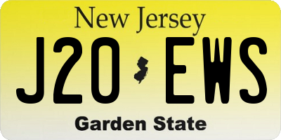 NJ license plate J20EWS