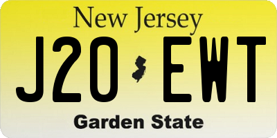 NJ license plate J20EWT
