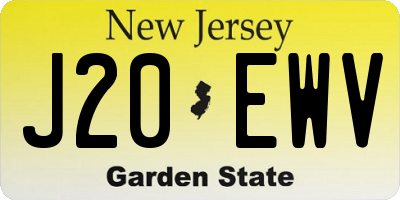 NJ license plate J20EWV