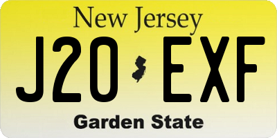 NJ license plate J20EXF