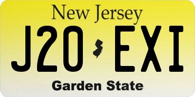 NJ license plate J20EXI