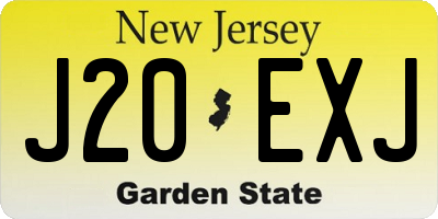 NJ license plate J20EXJ