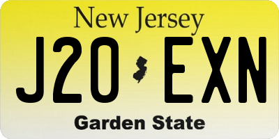 NJ license plate J20EXN