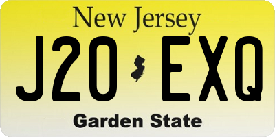 NJ license plate J20EXQ