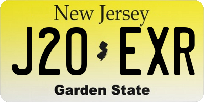 NJ license plate J20EXR
