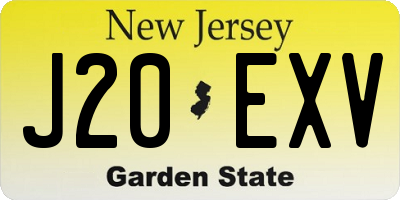 NJ license plate J20EXV