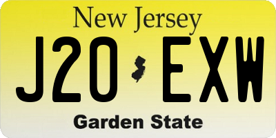 NJ license plate J20EXW