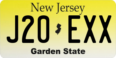 NJ license plate J20EXX