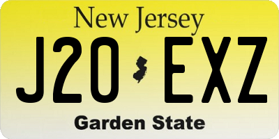 NJ license plate J20EXZ