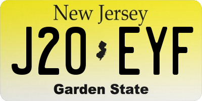 NJ license plate J20EYF