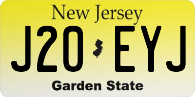 NJ license plate J20EYJ