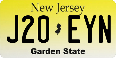 NJ license plate J20EYN