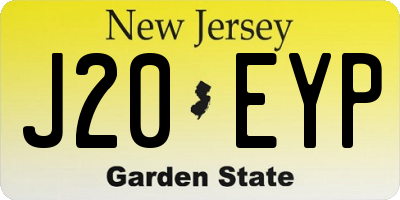 NJ license plate J20EYP