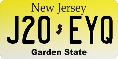 NJ license plate J20EYQ