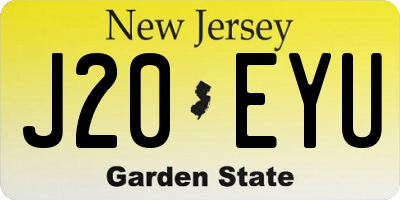 NJ license plate J20EYU