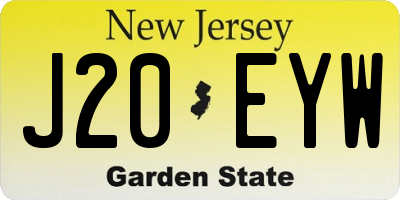 NJ license plate J20EYW