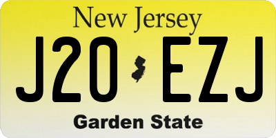NJ license plate J20EZJ
