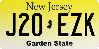 NJ license plate J20EZK