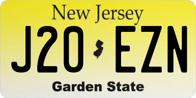 NJ license plate J20EZN